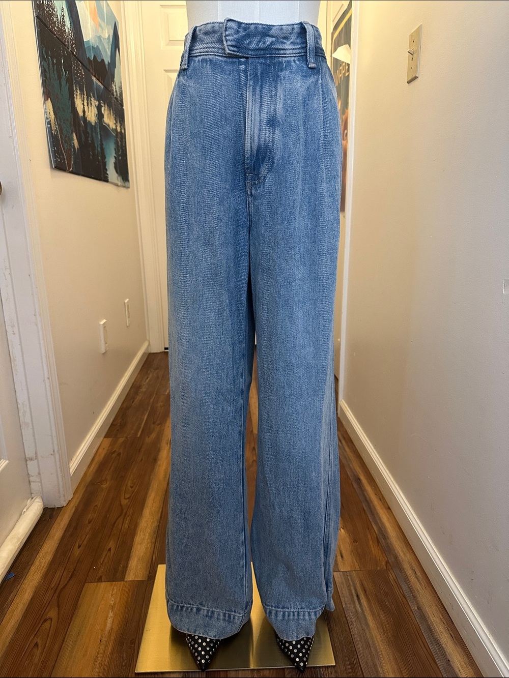 7 For All Mankind Light Blue Wide Leg Jeans Sz 29
